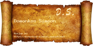 Domonkos Simeon névjegykártya